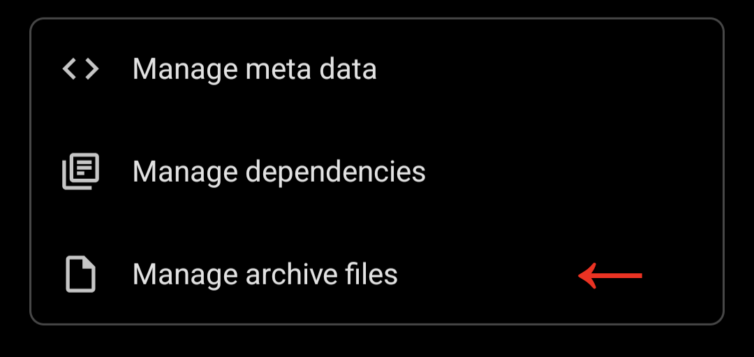 Manage Archive files